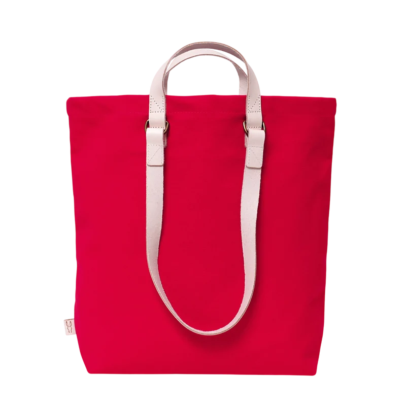 Shopper Sam Rot, Leder Natur