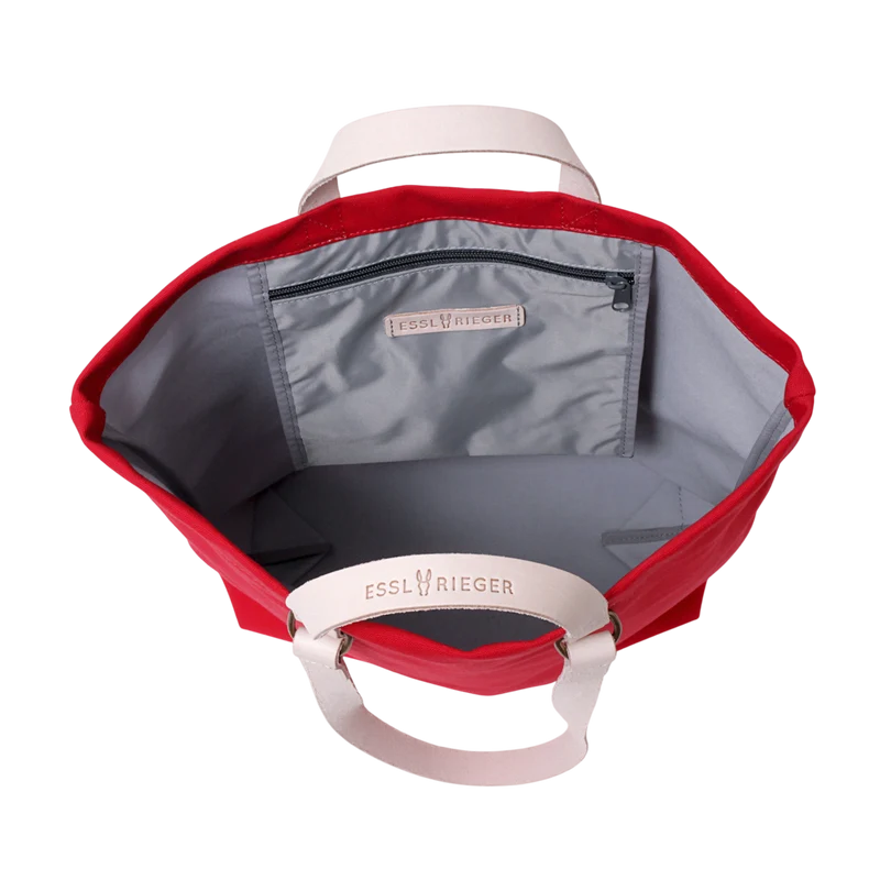 Shopper Sam Rot, Leder Natur