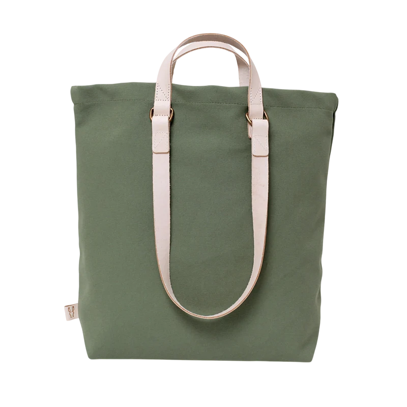 Shopper Sam Oliv, Leder Natur