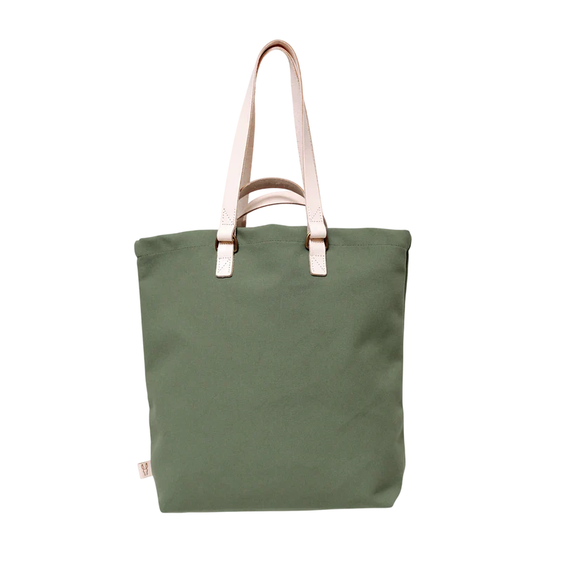 Shopper Sam Oliv, Leder Natur