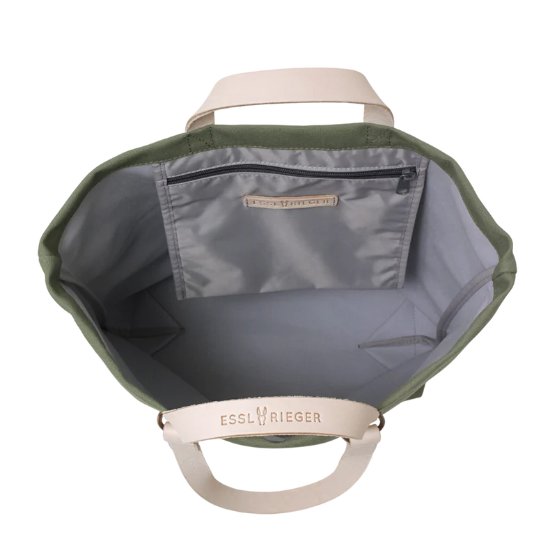 Shopper Sam Oliv, Leder Natur
