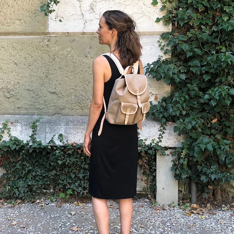 Rucksack Georgia Leder Natur Sand