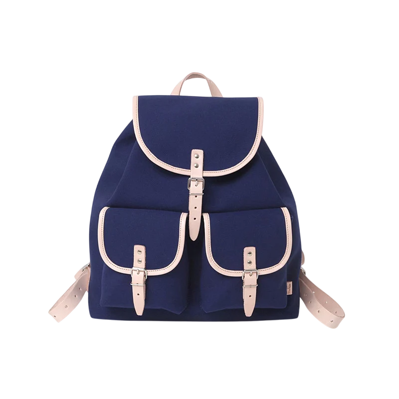 Rucksack Georgia Leder Natur Navy
