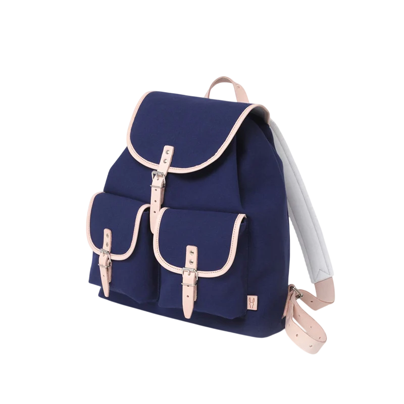 Rucksack Georgia Leder Natur Navy