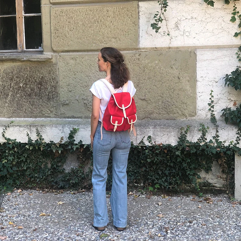 Rucksack Georgia Leder Natur Rot