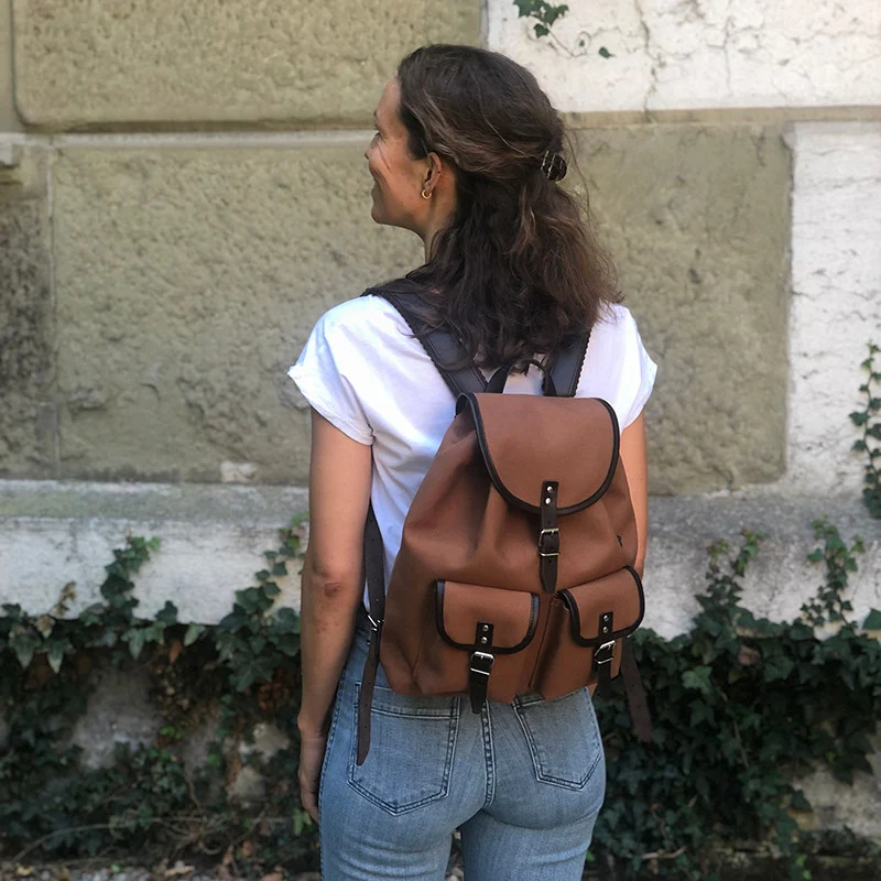 Rucksack Georgia Leder Braun Mahagoni