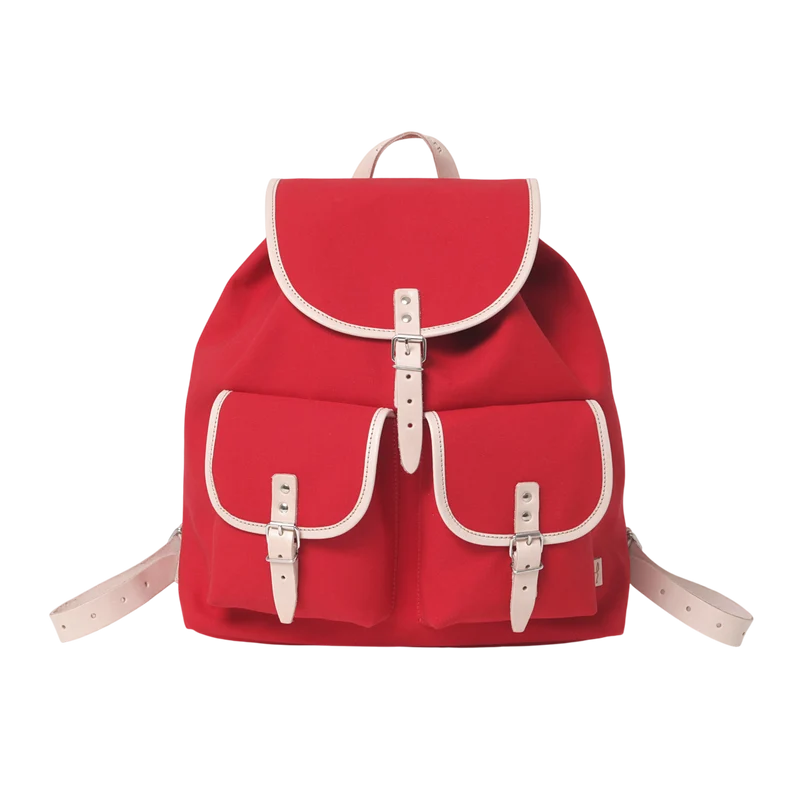 Rucksack Georg Rot, Leder Natur