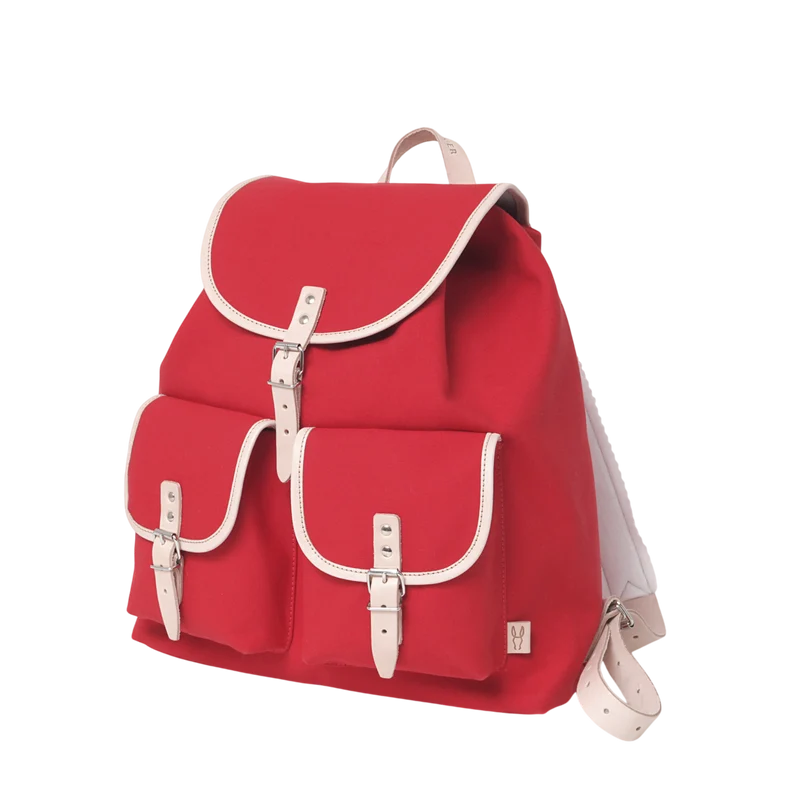 Rucksack Georg Rot, Leder Natur