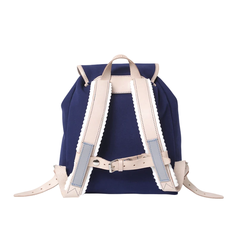 Kinderrucksack Georgie Navy, Leder Natur