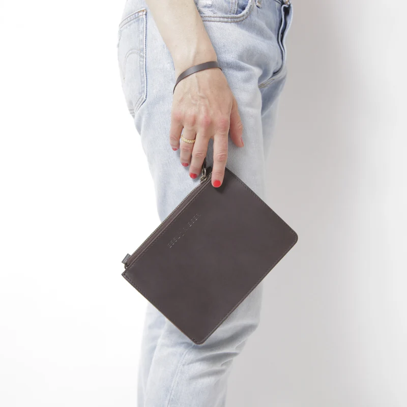 Clutch Chelsea Leder Braun