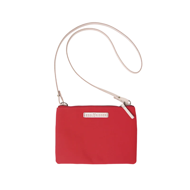 Clutch Charlie Rot, Leder Natur