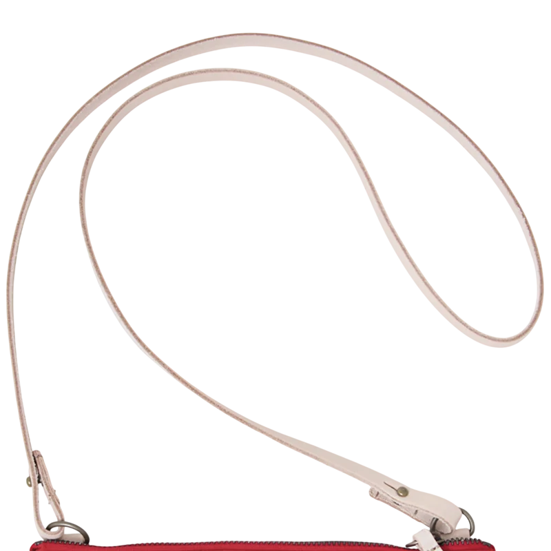 Clutch Charlie Rot, Leder Natur