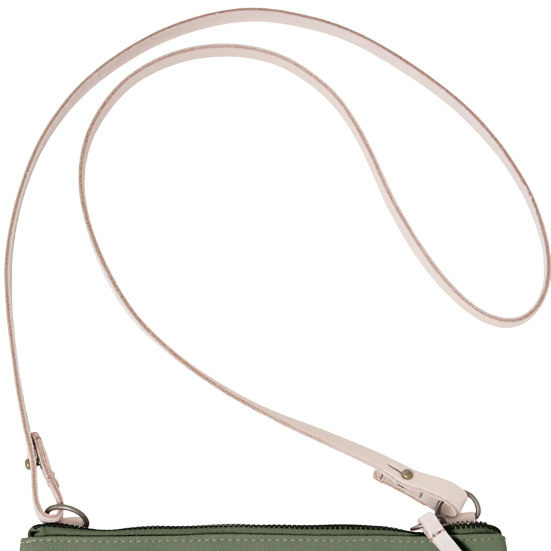 Clutch Charlie Oliv, Leder Natur