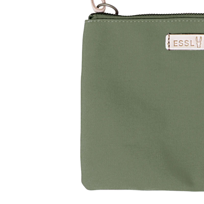 Clutch Charlie Oliv, Leder Natur