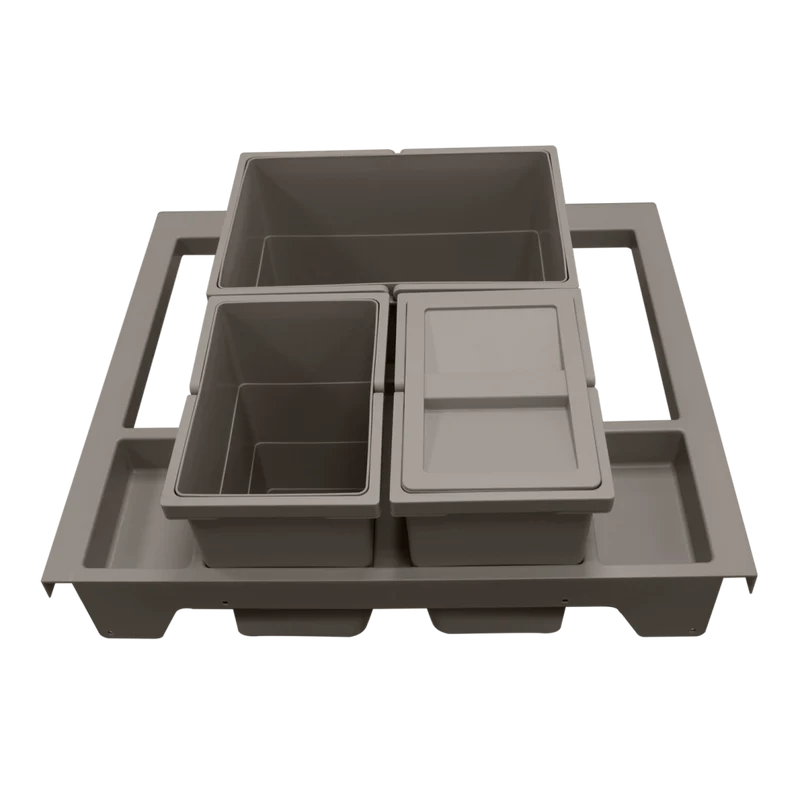 Aménagement tiroir 3 bacs 34 L pour meuble de 600 mm
