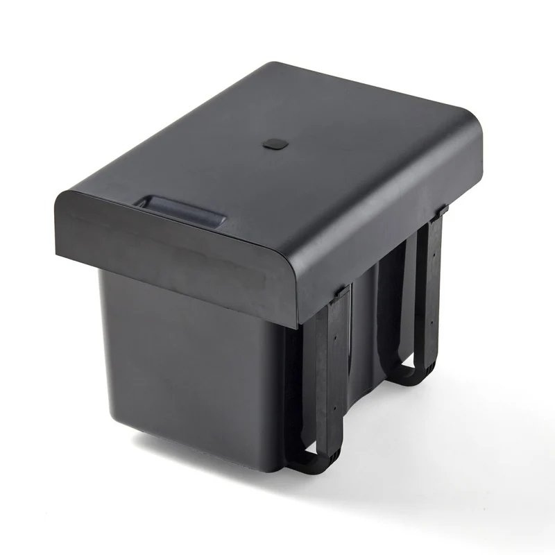 Poubelle tri 2 bacs 32 L pour meuble de 400 mm, noir mat