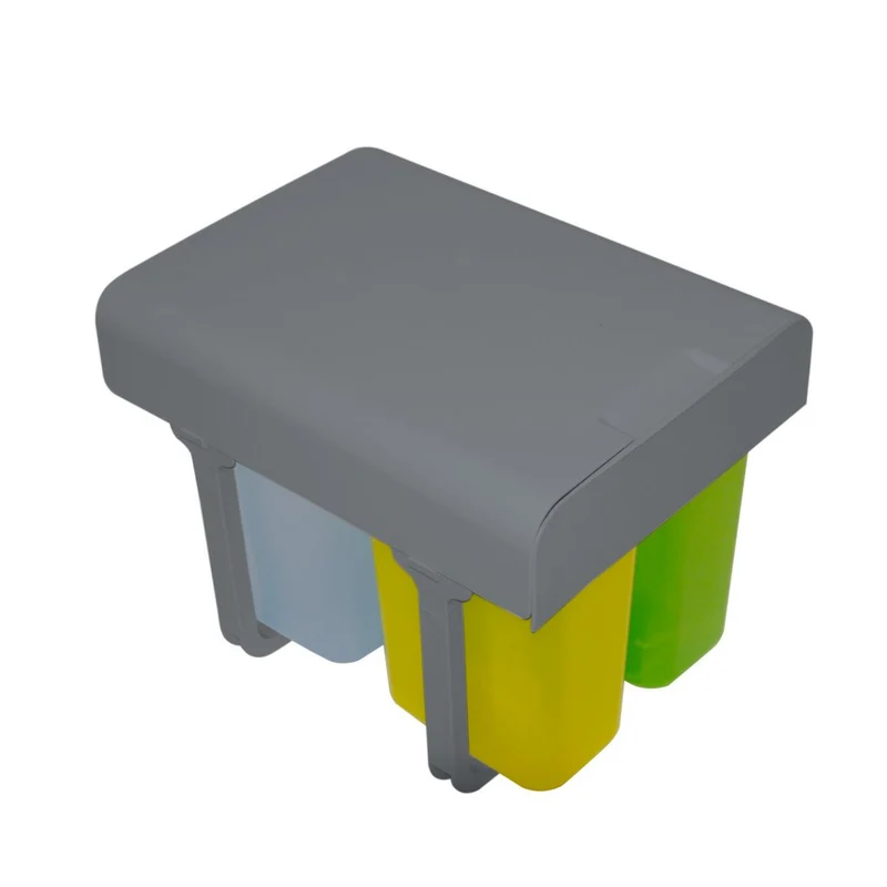 Poubelle tri 3 bacs 32 L pour meuble de 400 mm