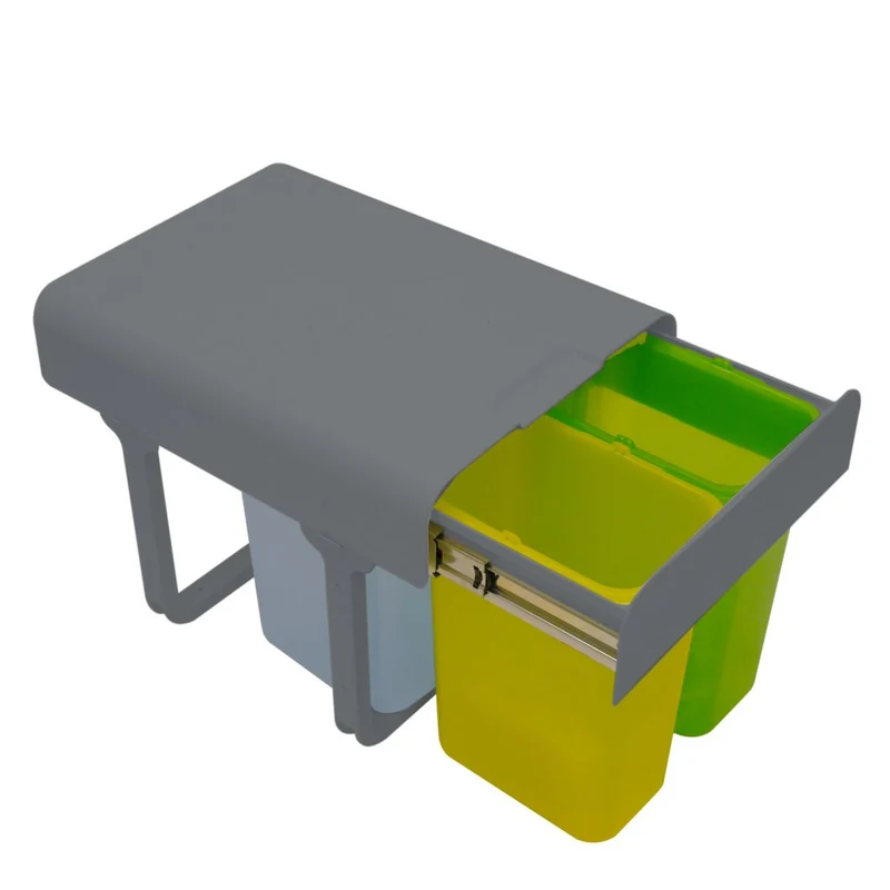 Poubelle tri 3 bacs 32 L pour meuble de 400 mm