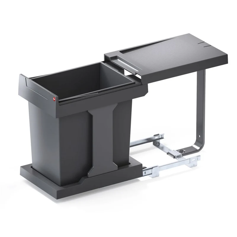 Poubelle 1 bac 20 L pour meuble de 400 mm, ouverture automatique