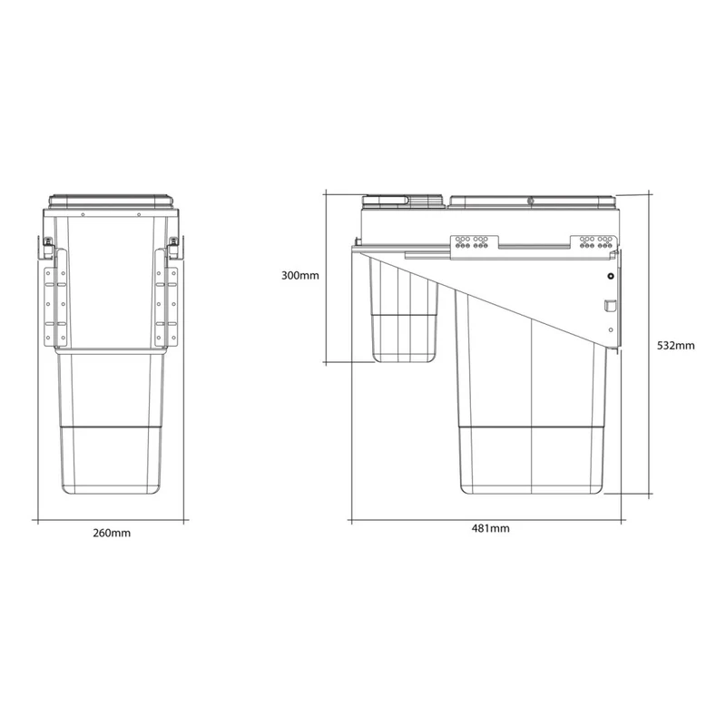 Poubelle tri 2 bacs 33 L pour meuble de 300 mm, SOFT