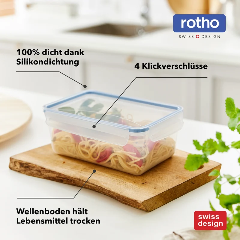 Set Frischhaltedosen 5 tlg. - 0,8l CLIC & LOCK