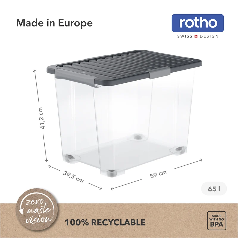 Set Boxen mit Deckel 65 l, 4 tlg. CORE PRO