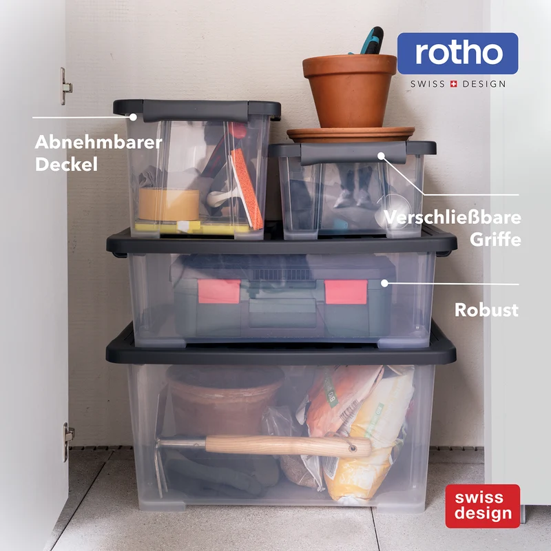 Boxen Set mit Deckel 15 l, 4 tlg. CORE PLUS