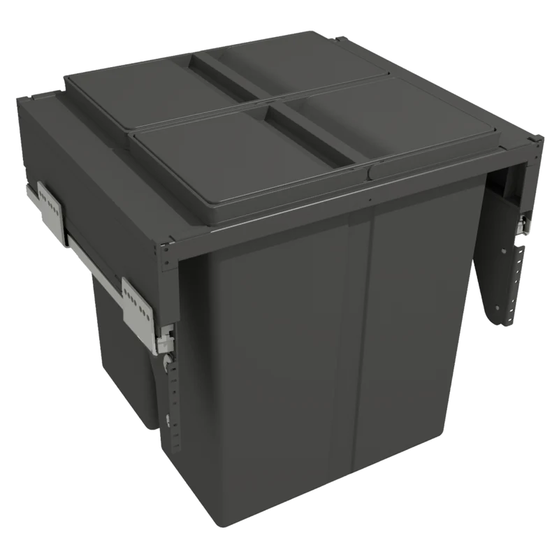 Poubelle grande capacité 2 seaux 80 L pour meuble de 600 mm