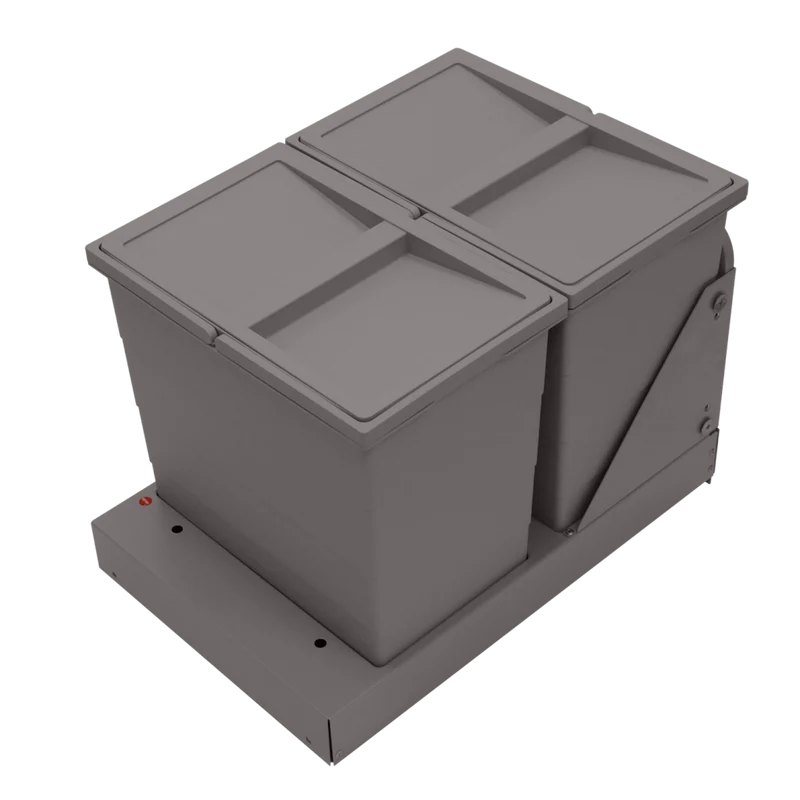 Poubelle coulissante 2 seaux 48 L pour meuble de 400 à 600 mm