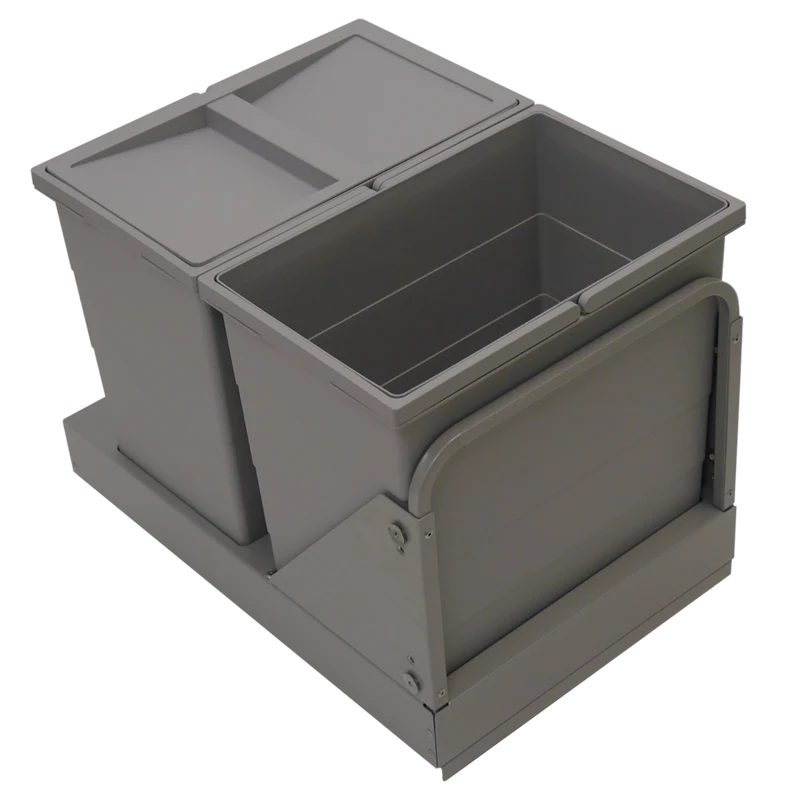 Poubelle coulissante 2 seaux 48 L pour meuble de 400 à 600 mm