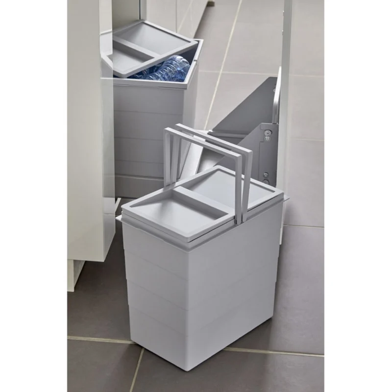 Poubelle coulissante 2 seaux 48 L pour meuble de 400 à 600 mm
