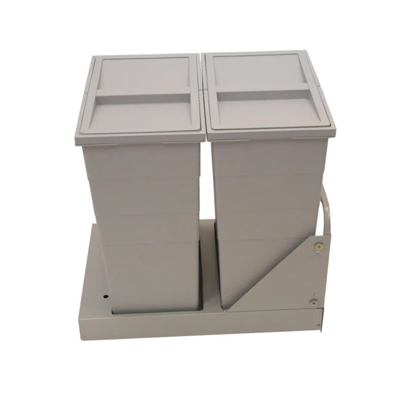 Poubelle coulissante 2 seaux 58 L pour meuble de 400 mm