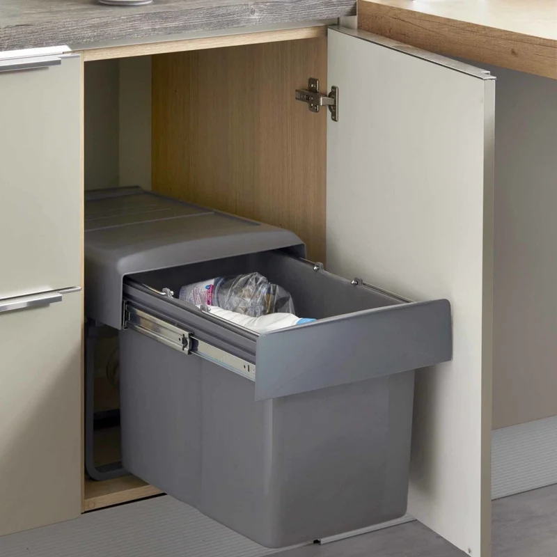 Poubelle de tri 1 bac 34 L pour meuble de 400 mm (fermeture SOFT)