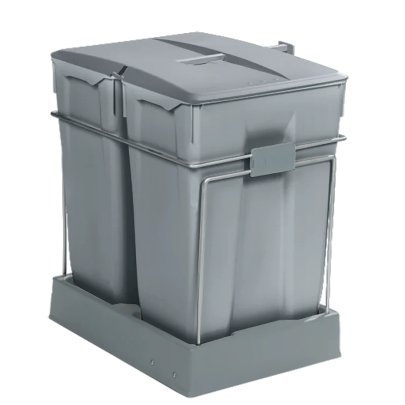 Poubelle de tri 2 bacs 70 L pour meuble de 450 mm
