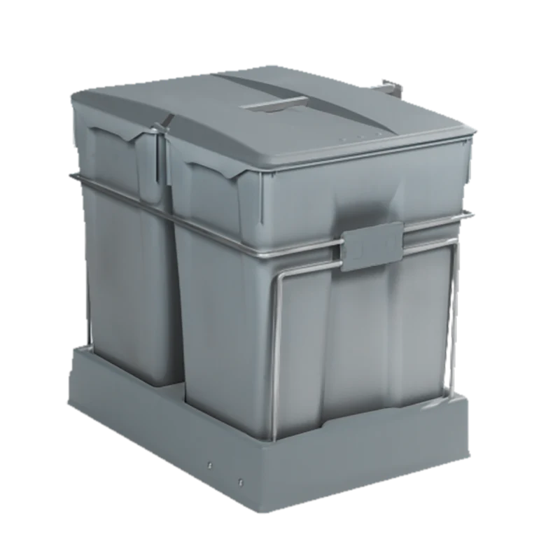 Poubelle de tri 2 bacs 60 L pour meuble de 450 mm