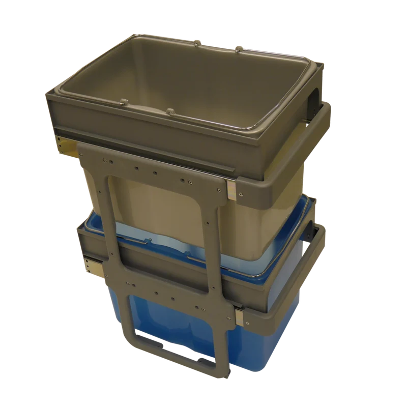 Poubelle de tri 2 bacs 68 L pour meuble de 400 mm
