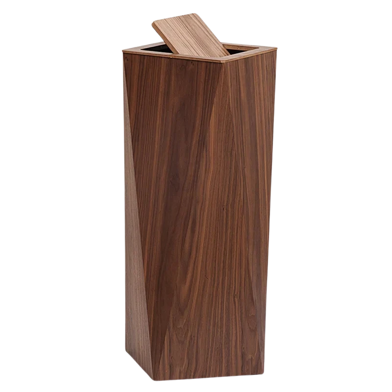 Poubelle Créative Diamant en Bois Moderne