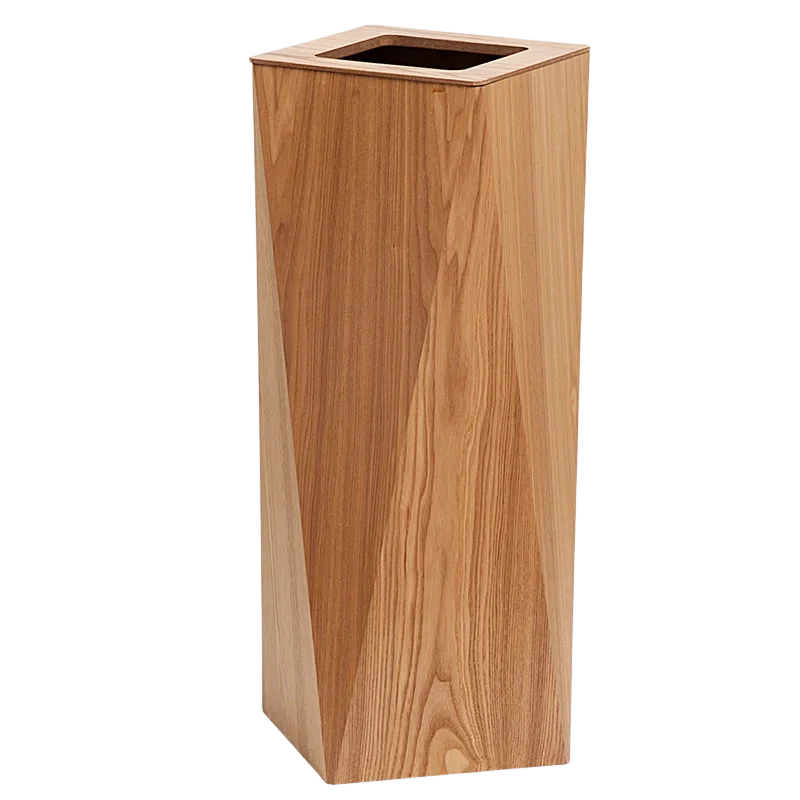 Poubelle Créative Diamant en Bois Moderne
