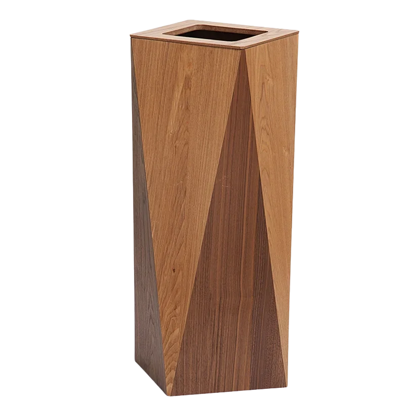 Poubelle Créative Diamant en Bois Moderne