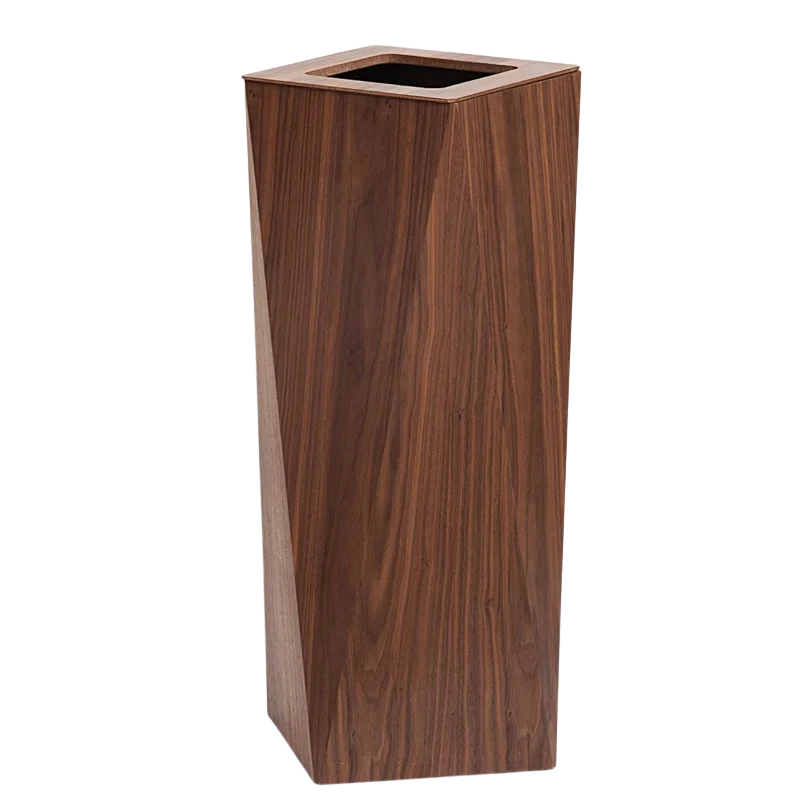 Poubelle Créative Diamant en Bois Moderne