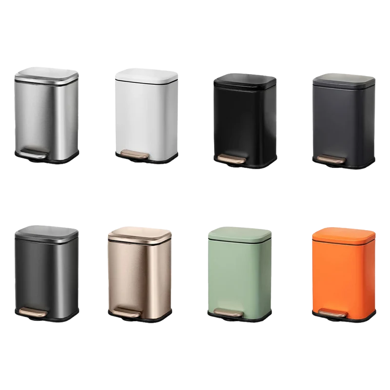 Poubelle rectangulaire en acier inoxydable 13L