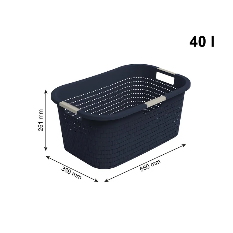 2er Set Country Wäschekorb 40l 2tlg.