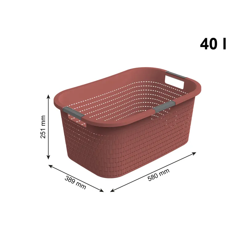 2er Set Country Wäschekorb 40l 2tlg.
