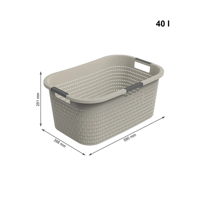 3er Set Country Wäschekorb 40l 3tlg.