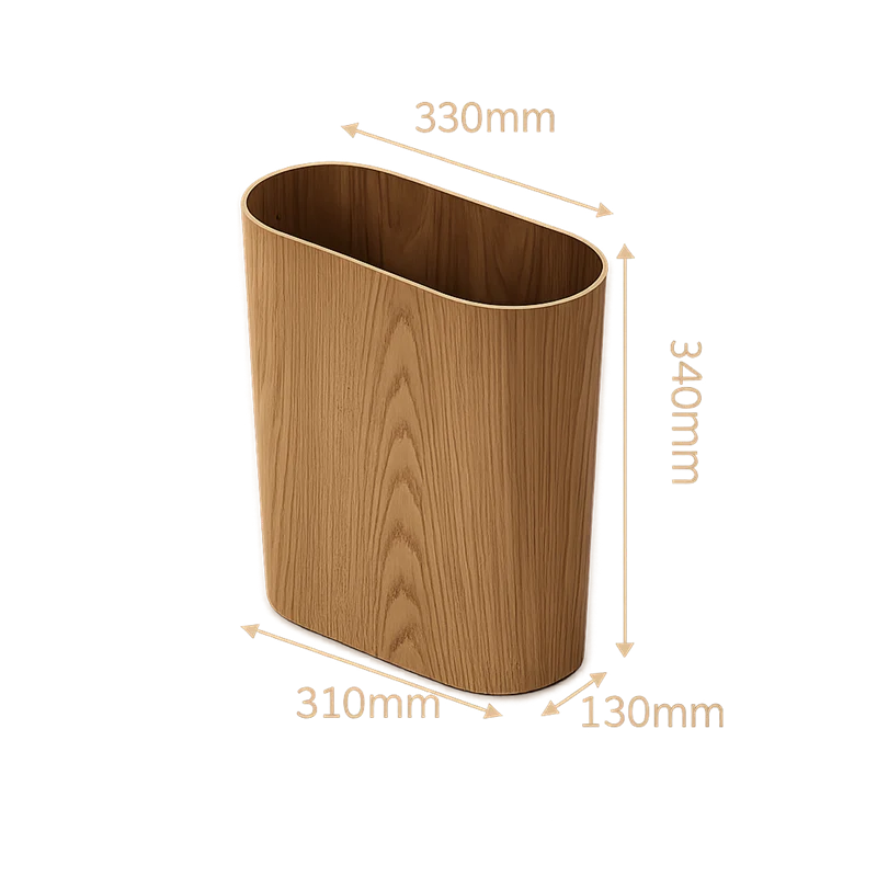 Poubelle en Bois Ovale Moderne