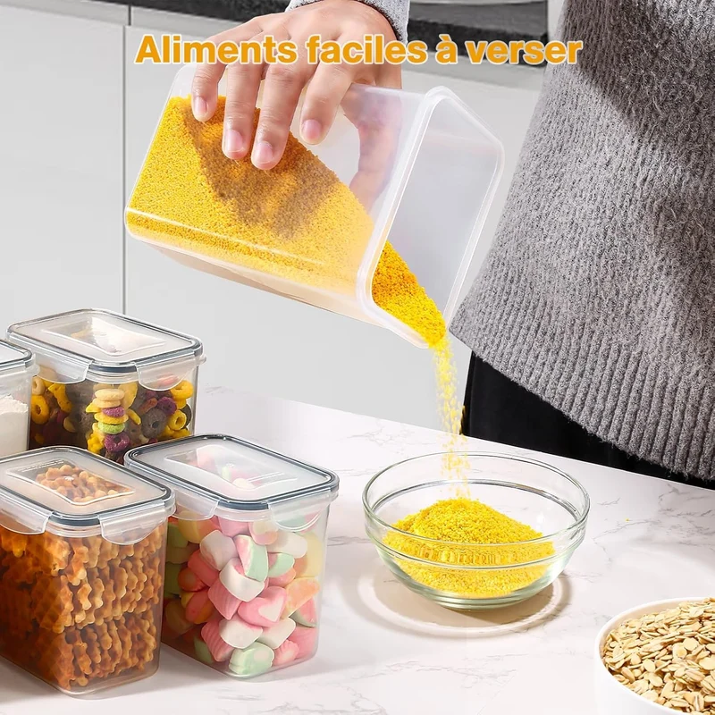 16 Boîtes Alimentaires en Plastique Sans BPA avec Couvercles