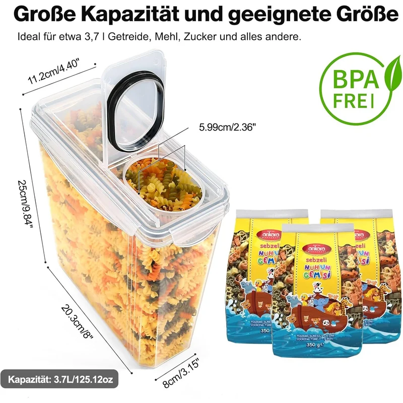 Boîte de Rangement Cuisine Lot de 4, 3.9L Sans BPA
