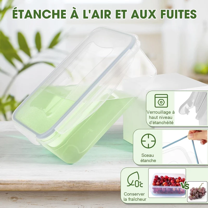 Boîte Alimentaire Set, 8 Pièces Boîtes Alimentaires Plastique Réutilisables avec Couvercles Hermétiques