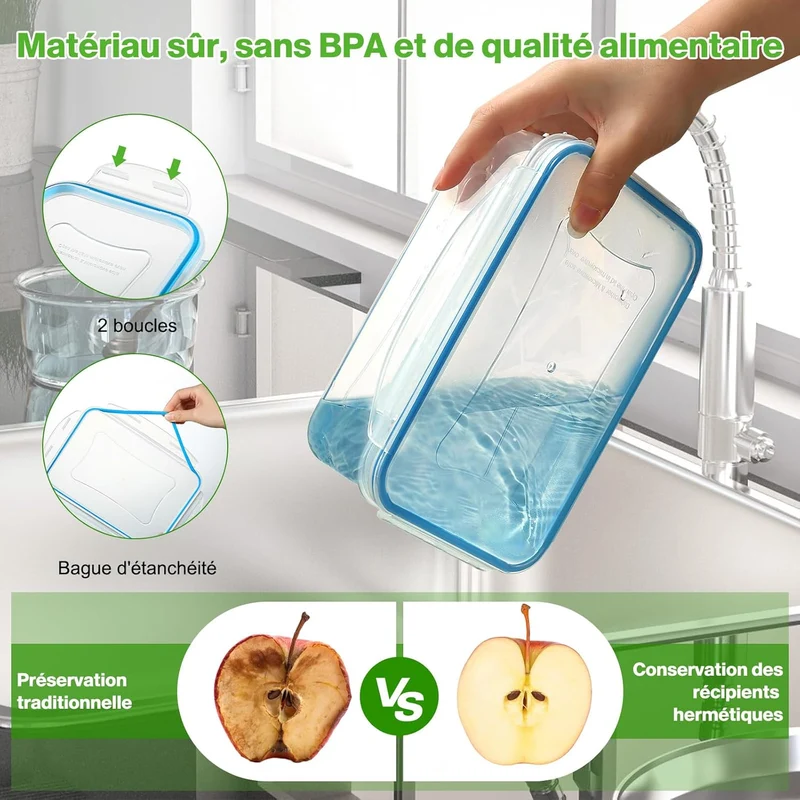 Boîte Conservation Alimentaire 50 Pièces, Sans BPA Boîte Alimentaire Set