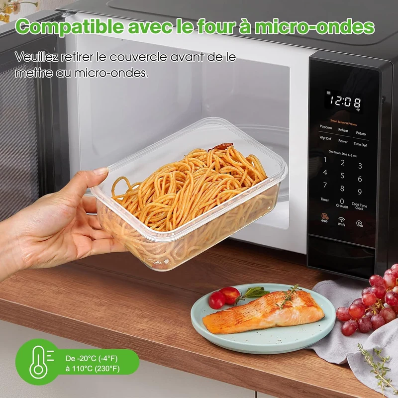 Boîte Conservation Alimentaire 50 Pièces, Sans BPA Boîte Alimentaire Set